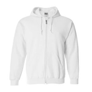 Gildan 18600 - Full Zip Hooded Sweatshirt White