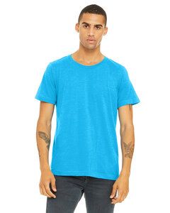 Bella+Canvas 3650 - Unisex Poly-Cotton Short-Sleeve T-Shirt Neon Blue