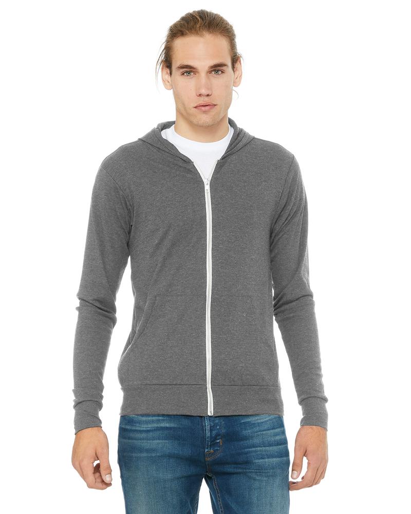 Bella+Canvas 3939 - Unisex Triblend Full-Zip Lightweight Hoodie