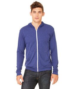 Bella+Canvas 3939 - Unisex Triblend Full-Zip Lightweight Hoodie Navy Triblend