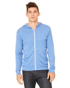 Bella+Canvas 3939 - Unisex Triblend Full-Zip Lightweight Hoodie