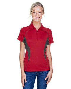 Ash City North End 78657 - SERAC LADIES' UTK cool.logikTM PERFORMANCE ZIPPERED POLO Olympic Red W/Black Silk