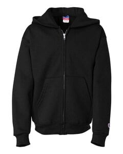 Champion S890 - Eco Youth Full-Zip Hooded Sweatshirt Black