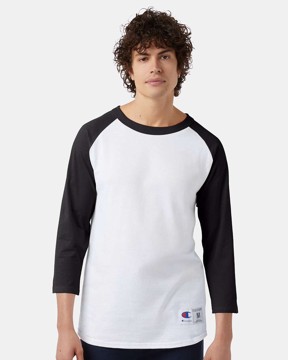 black and white baseball tee long sleeve
