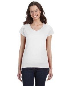 Gildan 64V00L - Ladies' Softstyle V-Neck T-Shirt White