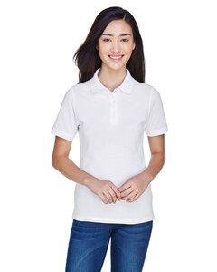 Harriton M265W - Ladies 5.6 oz. Easy Blend Polo White