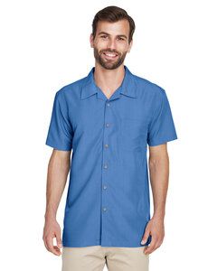 Harriton M560 - Men's Barbados Textured Camp Shirt Pool Blue