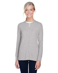 Devon & Jones DP181W - Perfect Fit Ladies Ribbon Cardigan Grey Heather