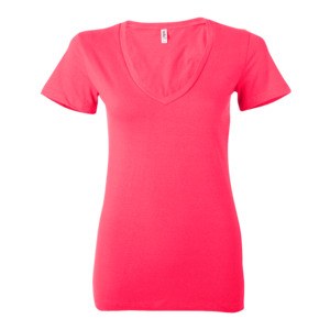 Bella+Canvas B6035 - Ladies Jersey Short-Sleeve Deep V-Neck T-Shirt Red