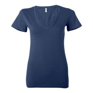 Bella+Canvas B6035 - Ladies Jersey Short-Sleeve Deep V-Neck T-Shirt Navy