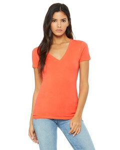 Bella+Canvas B6035 - Ladies Jersey Short-Sleeve Deep V-Neck T-Shirt