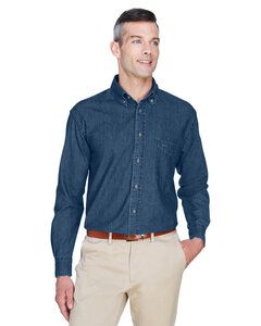 Harriton M550 - Men's 6.5 oz. Long-Sleeve Denim Shirt Dark Denim