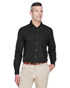 Harriton M550 - Men's 6.5 oz. Long-Sleeve Denim Shirt Washed Black