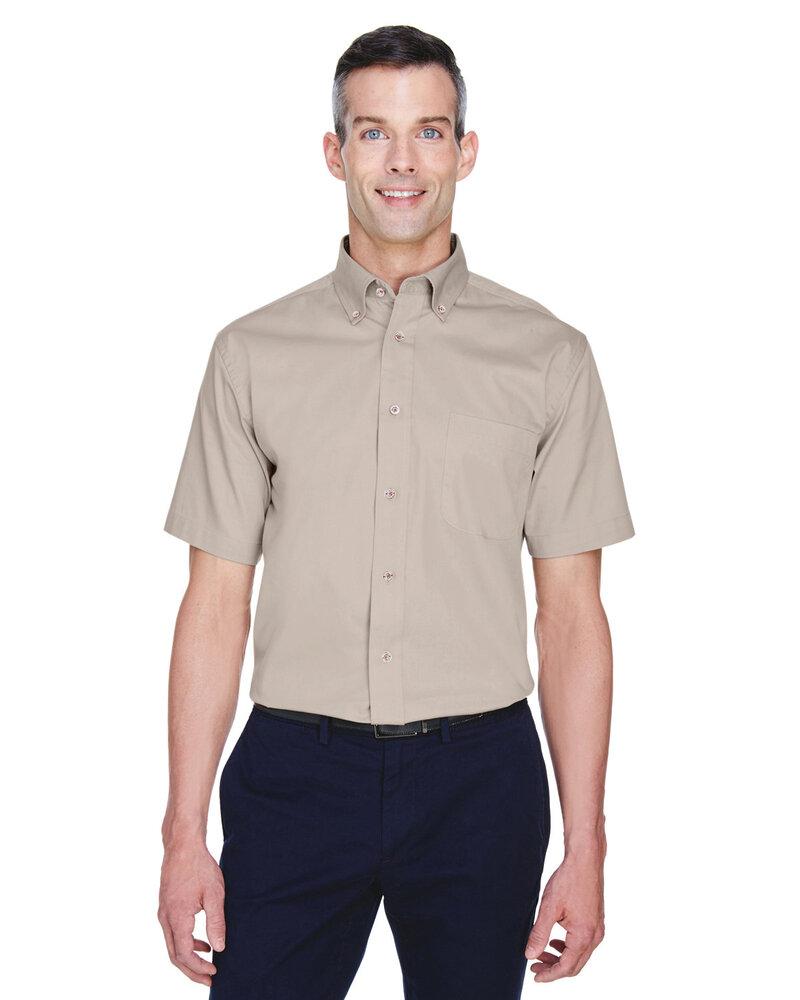 Harriton M500S - Men's Easy Blend Short-Sleeve Twill Shirt with Stain-Release