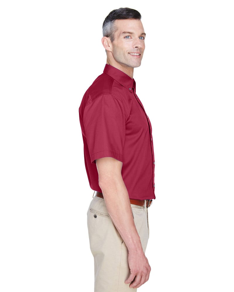 Harriton M500S - Men's Easy Blend Short-Sleeve Twill Shirt with Stain-Release