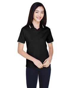 Devon & Jones D140W - Ladies Tipped Perfect Pima Interlock Polo