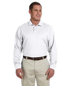 Devon & Jones D110 - Men's Pima Piqué Long-Sleeve Polo White