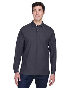 Devon & Jones D110 - Men's Pima Piqué Long-Sleeve Polo Navy