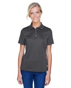 Harriton M345W - Ladies Advantage IL Snap Placket Performance Polo Dark Charcoal