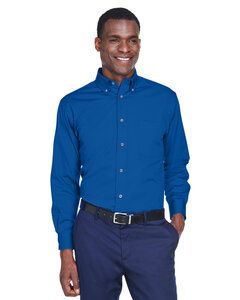 Harriton M500T - Men's Tall Easy Blend Long-Sleeve Twill French Blue