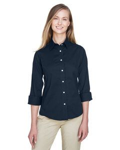 Devon & Jones DP625W - Ladies Three-Quarter Sleeve Stretch Poplin Blouse Navy