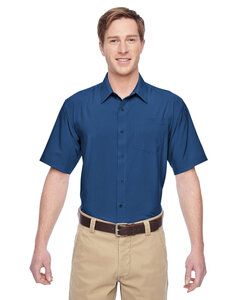 Harriton M610S - Men's Paradise Short-Sleeve Performance Shirt Pool Blue