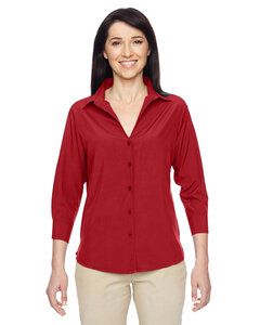 Harriton M610W - Ladies Paradise Three-Quarter Sleeve Performance Shirt Parrot Red