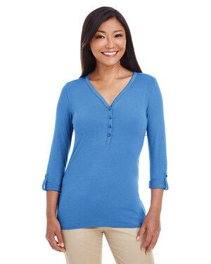 Devon & Jones DP186W - Ladies Perfect Fit  Y-Placket Convertible Sleeve Knit Top