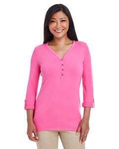 Devon & Jones DP186W - Ladies Perfect Fit  Y-Placket Convertible Sleeve Knit Top