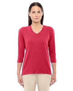 Devon & Jones DP184W - Ladies Perfect Fit Bracelet Length V-Neck Top Red