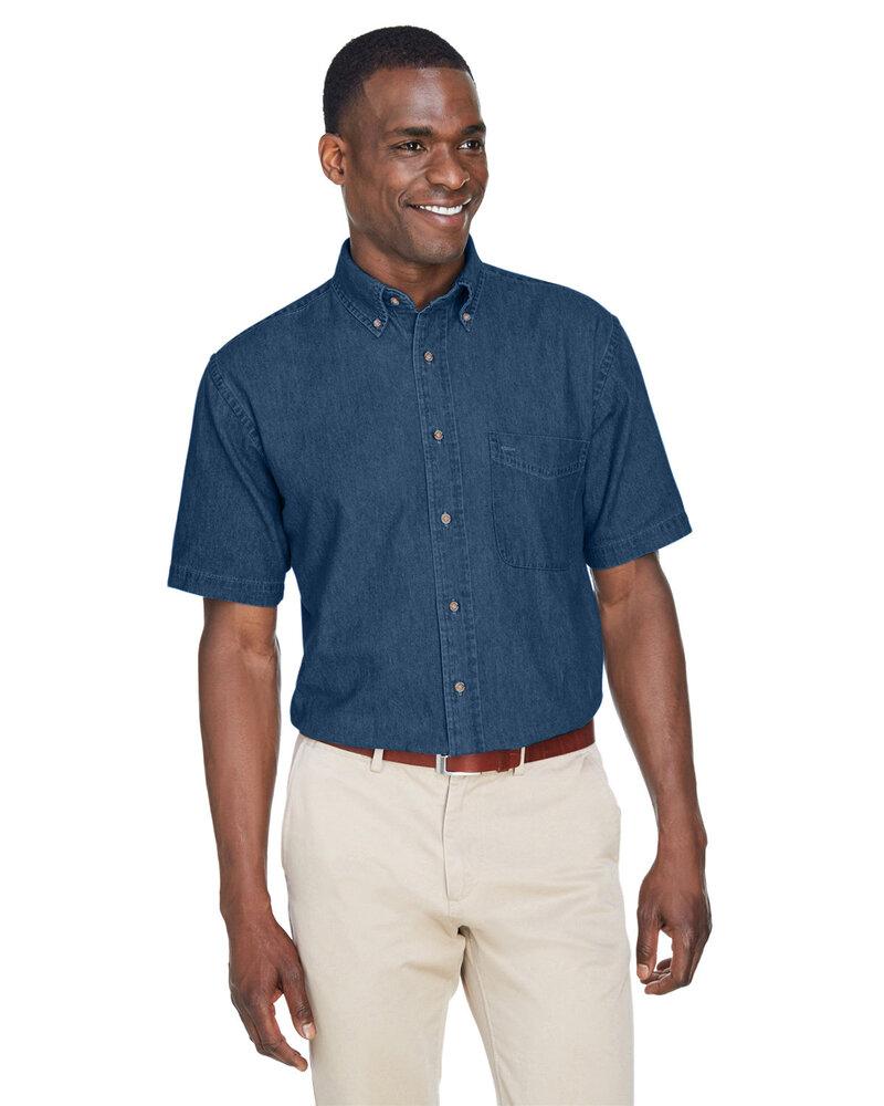 Harriton M550S - Men's 6.5 oz. Short-Sleeve Denim Shirt