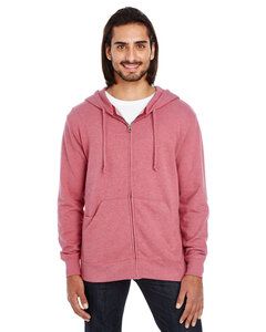 Threadfast 321Z - Unisex Triblend French Terry Full-Zip Cardinal Heather