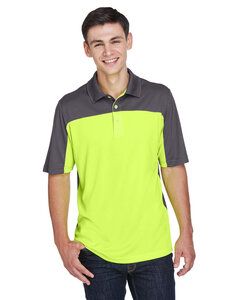 Ash CityCore 365 CE101 - Men's Balance Colorblock Performance Piqué Polo Safety Yellow/Carbon