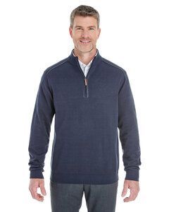 Devon & Jones DG478 - Men's Manchester Fully-Fashioned Half-Zip Sweater Navy/Graphite