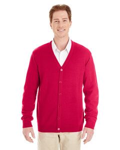 Harriton M425 - Men's Pilbloc V-Neck Button Cardigan Sweater Red