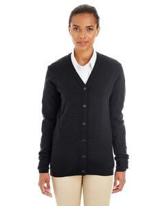 Harriton M425W - Ladies Pilbloc V-Neck Button Cardigan Sweater Black