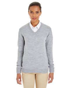 Harriton M420W - Ladies Pilbloc V-Neck Sweater Grey Heather