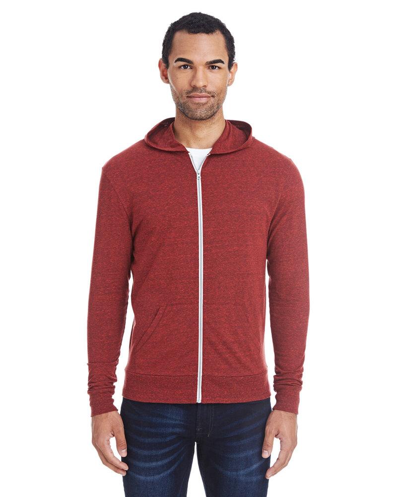 Threadfast 302Z - Unisex Triblend Full-Zip Light Hoodie