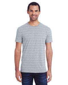 Threadfast 152A - Men's Invisible Stripe Short-Sleeve T-Shirt Heather Grey Invisible Stripe