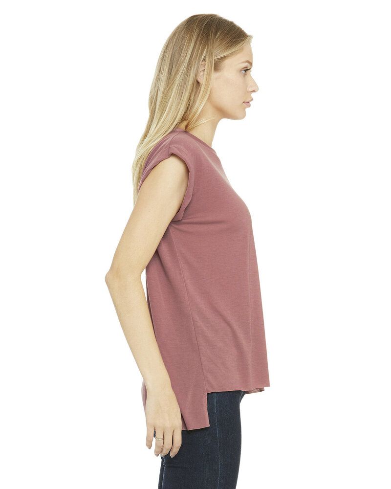 Bella+Canvas 8804 - Ladies Flowy Muscle T-Shirt with Rolled Cuff