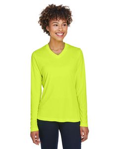 Team 365 TT11WL - Ladies Zone Performance Long-Sleeve T-Shirt Safety Yellow