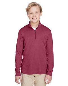 Team 365 TT31HY - Youth Zone Sonic Heather Performance Quarter-Zip Sp Maroon Hthr