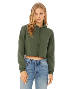 Bella+Canvas B7502 - Ladies Cropped Fleece Hoodie Military Green