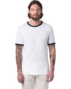Alternative Apparel 5103BP - Unisex Vintage Jersey Keeper Ringer T-Shirt White/Black