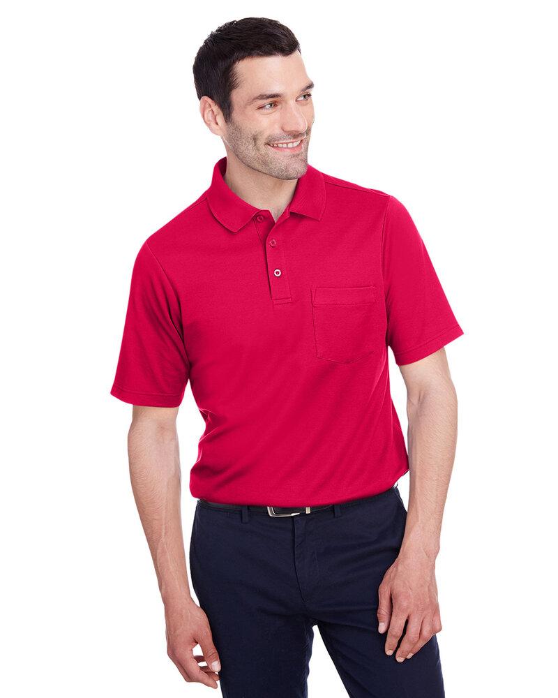 Devon & Jones DG20P - Men's CrownLux Performance Plaited Polo with Pocket