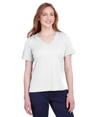 Devon & Jones DG20WB - Ladies CrownLux Performance Plaited Rolled-Sleeve Top