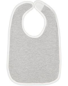 Rabbit Skins RS1004 - Infant Contrast Trim Bib Heather/ White