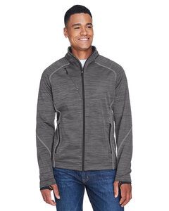 Ash City North End 88697 - Flux Men's Melange Bonded Fleece Jackets Carbon/Black