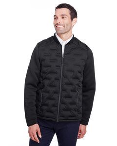 North End NE710 - Men's Pioneer Hybrid Bomber Jacket Blk/Blk/Carbn