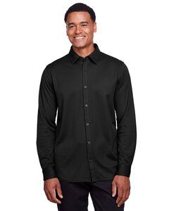 Devon & Jones DG20Z - Men's CrownLux Performance Plaited Button-Down Shirt Black